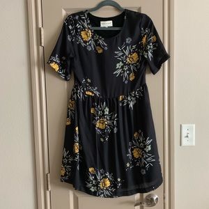 Piper and Scoot Floral Black Dress